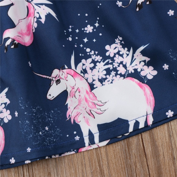 NWT UNICORN toddler girl party Dress short sleeve - Picture 3 of 5